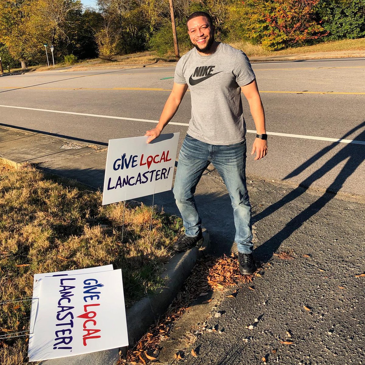 We’re taking this as a ✨sign✨ of good things to come for #GiveLocalLancaster! Major shoutout to our teammates Brian, Katie &amp; Savannah for dedicating their day to “decorating” Fort Lawn, Great Falls &amp; Lancaster County! You know what they say: teamwork makes the dream work 💜