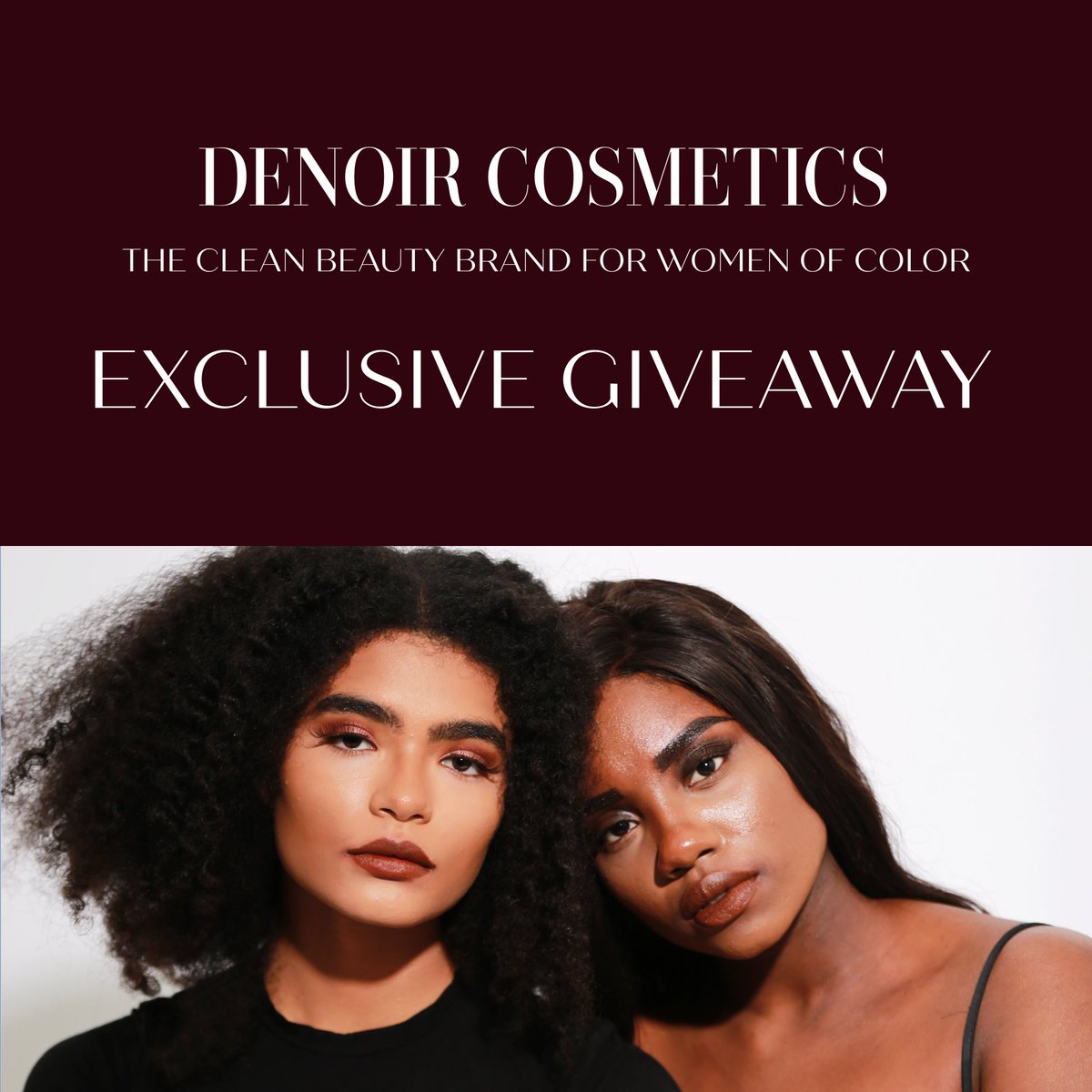 DenoirCosmetics's tweet photo. ✨IT’S GIVEAWAY TIME!✨ We’re so excited for the release of our first products, and are even more excited to give some away to a few lucky winners!

To Enter:
🌟 Follow us @denoircosmetics
🌟 Like &amp; retweet 

#giveaway #summerwalker #cleanbeauty #blackowned #makeupforwoc https://t.co/39hxKebLAR