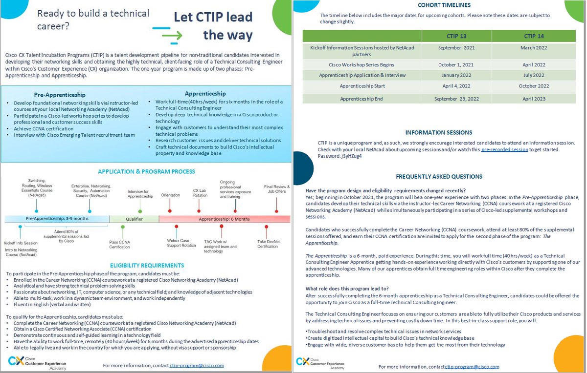SeannRitzman's tweet photo. Cisco's upcoming CTIP program for transitioning military.
Cut it short, but this is the essentials. 
Hit up: CTIP-PROGRAM@Cisco.com for more info.
@CiscoDevNet @labeveryday @patrick__k9 https://t.co/YhpGcQKWUn