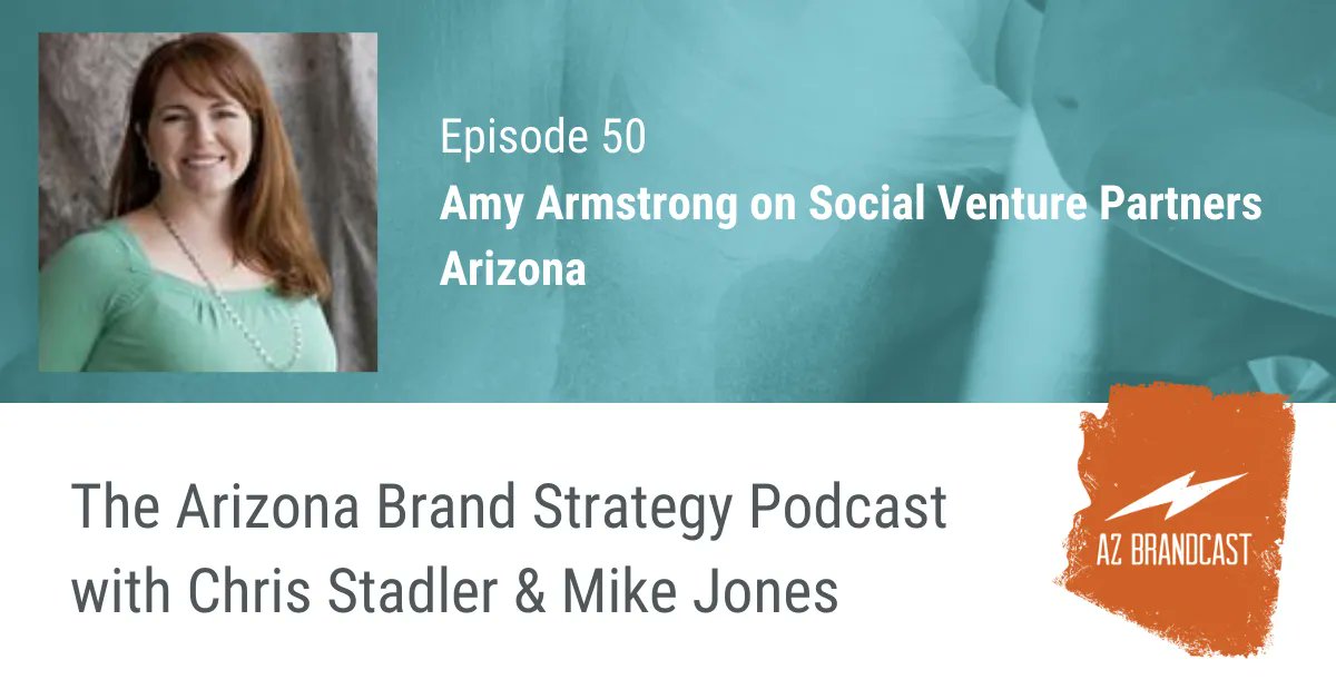 azbrandcast's tweet photo. In this episode, Amy Armstrong, CEO of Social Venture Partners Arizona, joins Mike to talk through the venture capital approach they take to philanthropy. If you're a non-profit organizational leader or work with those who are, this is a must-listen!

https://t.co/bkPD7oDWEs https://t.co/RKYH6m1wDF