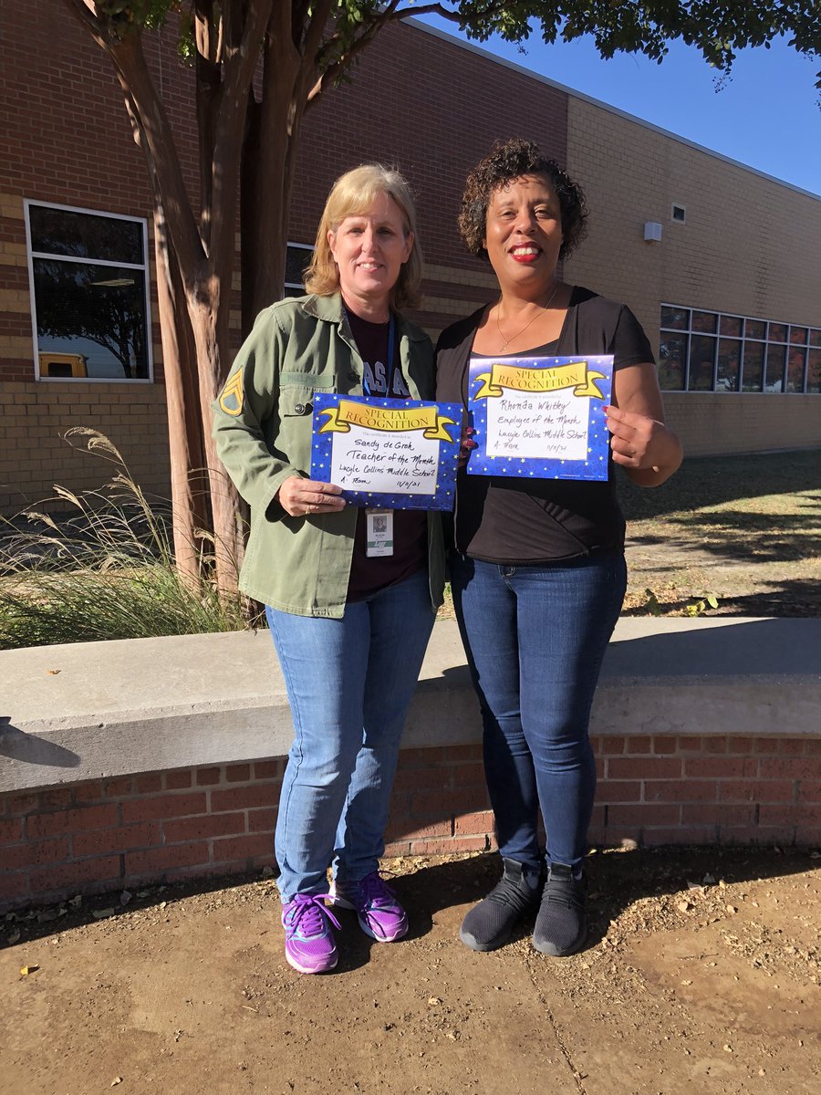 MsJulieDunn's tweet photo. Congratulations to our Rise up Champions for the month of November! Teacher of the Month- Mrs. Sandy de Groh!  Employee of the Month- Ms. Rhonda Whitley! Proud of each of you!  #worthit #LCMSRiseup https://t.co/tMy9Y2J74R