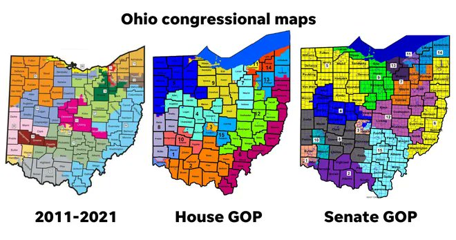 UToledoDemocrat's tweet photo. This is not new. It is only getting worse. This is clear example of Republican gerrymandering. Both of these proposed maps are a disgrace. https://t.co/g5oPhBzB4n