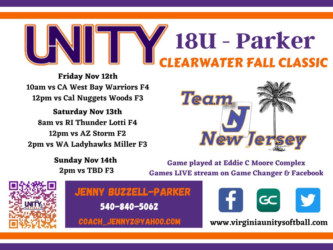 So excited to be in Florida for the last tournament of the fall!! 💜🧡 @vaunityparker <a href="/coach_jenny2/">Jenny Buzzell-Parker</a> <a href="/USCBSoftball/">Sand Shark Softball</a> <a href="/CodeeYeske/">Codee Yeske</a> <a href="/cora_zackrison/">Cora Zackrison</a> <a href="/a_owen4/">Alison Owen Yeske</a>