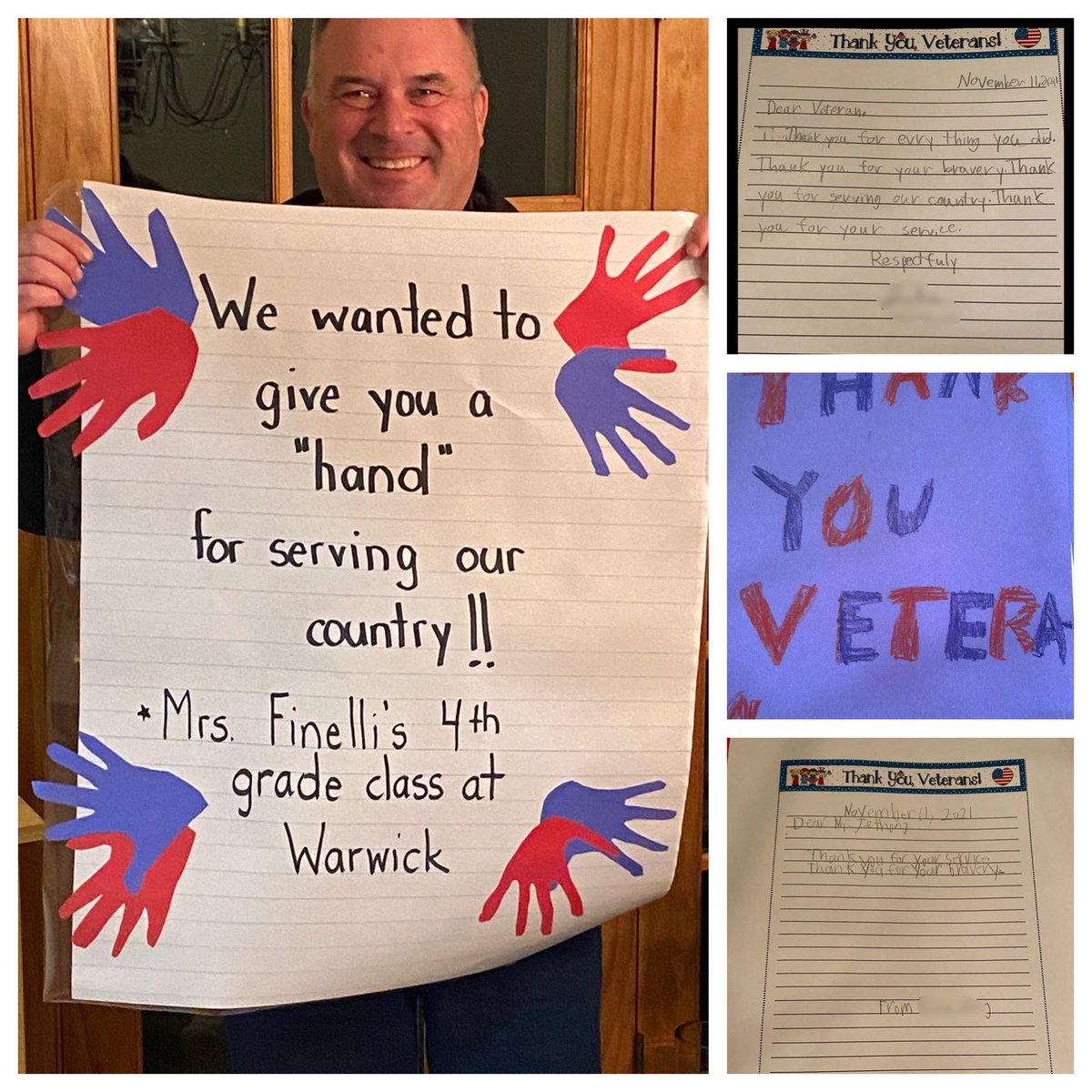 Happy Veteran’s Day from Warwick Elementary! This veteran was super appreciative to receive so many kind wishes! #powerofpositive <a href="/CBWarwickElem/">Warwick Elementary School CBSD</a> <a href="/mrs_kfinelli/">Mrs. Kelley Finelli</a>