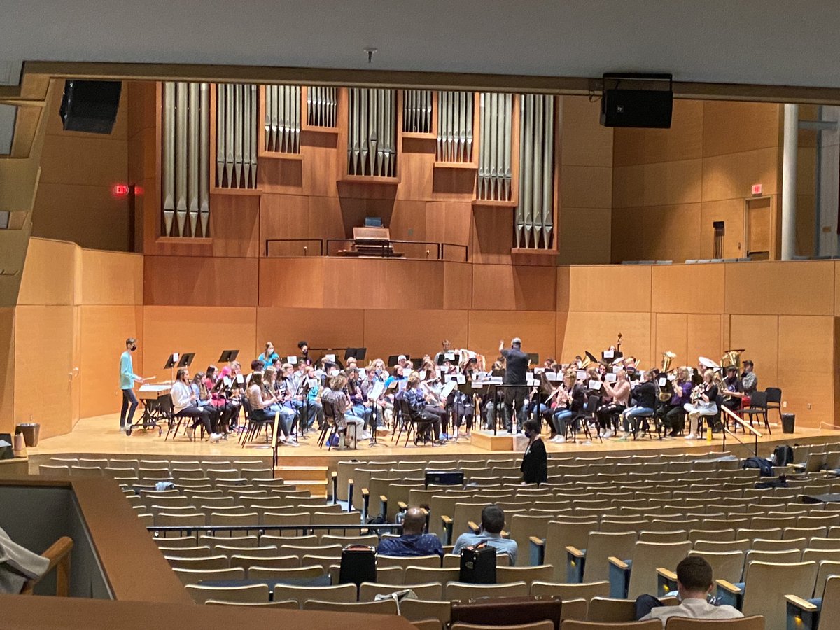 Firelands Band students rehearsing at the District 4 &amp; 7 honors band at Cleveland State University.
