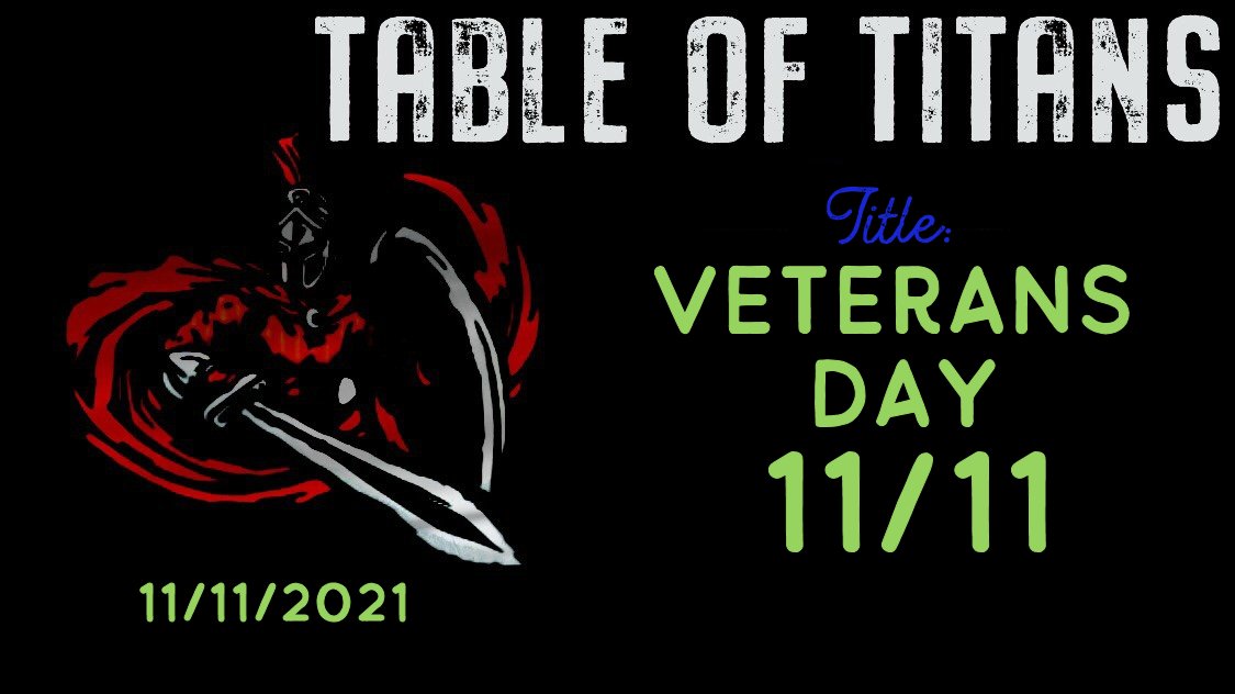 TableofTitans's tweet photo. #TableofTitans Veterans Day 11/11
live at 6:30 PM PST/9:30 PM EST. with #Hulkanator @artiqulate1745 @RDoktorD @LightmanX17
Links
https://t.co/u1O3t3XXqe
or always here
https://t.co/7NWJOJKxRc https://t.co/bZjA4RUZXq
