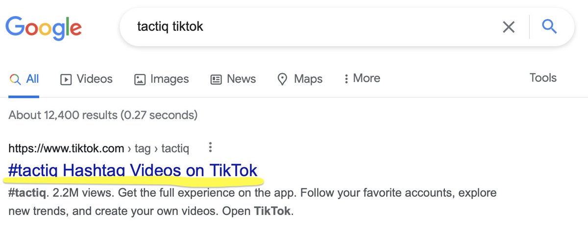 TactiqHQ's tweet photo. Pretty amazing seeing our Tactiq # reach 2.2 million views on #TikTok
You can now even find all the #Tactiq Tiktok content via @Google search 😮 https://t.co/DUrSREgKZG