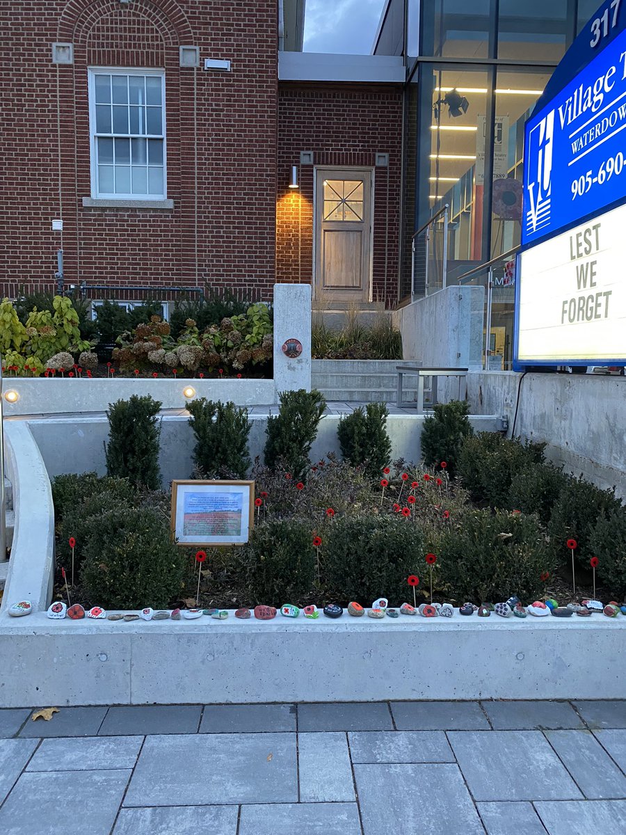 missjacooper's tweet photo. Today 8A and 7/8A painted rocks to add to the “100 Years of the Poppy” project at our local town hall. Community members were invited to create poppies in any form and add them to the display. Lest we forget…@GuyBrown_HWDSB https://t.co/hs9sTsipkL