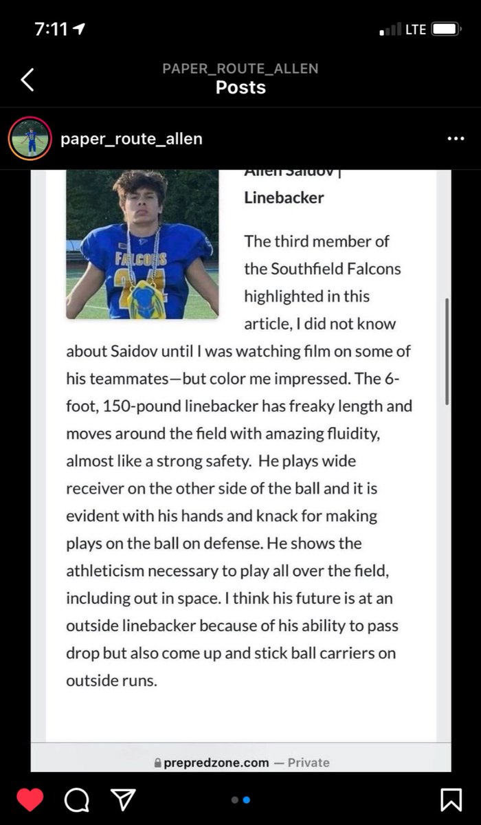 AllenSaidov's tweet photo. Appreciate the feature in the article🙏🙏@AlPopsFootball @PrepRedzoneNext https://t.co/GEfuA3UDoq