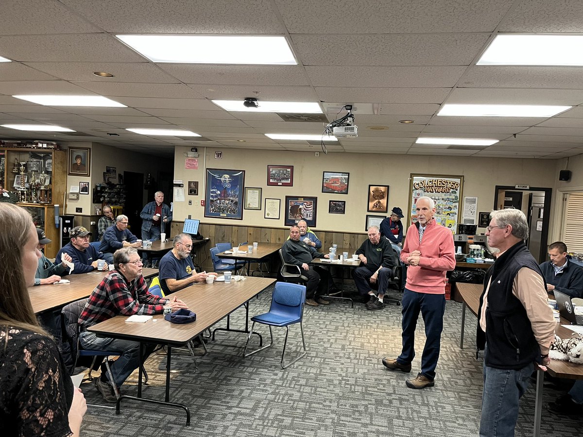 NormCT's tweet photo. We owe an incredible amount of gratitude to our first responders, many of whom in the area are volunteers. I’m happy to have had the chance tonight to thank in-person Colchester’s first responders for their service, with @BrianSmithCT. https://t.co/zVAShdn7VF