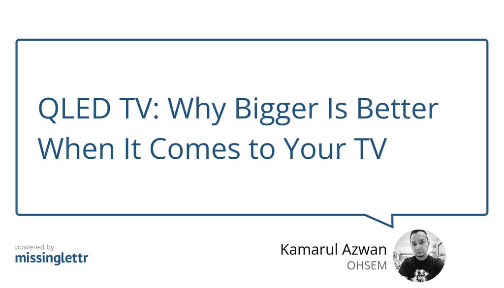 kazwan's tweet image. To know more about Samsung 2020 QLED TVs, please visit samsung.com/my/tvs/all-tvs….

Read the full article: QLED TV: Why Bigger Is Better When It Comes to Your TV
▸ lttr.ai/oneL

#BigScreenQledTv #Qled8K #QLEDTV #Samsung