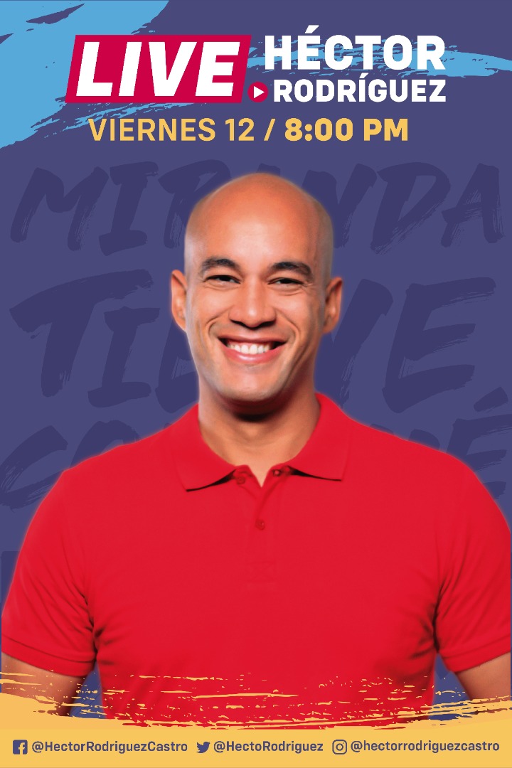 Este viernes, la cita es con nuestro candidato a la reelección en la Gobernación de Miranda, Héctor Rodríguez, a través de sus redes sociales. ¡Nos conectamos a las 8 de la noche! 📲 _#MirandaTieneConQué_