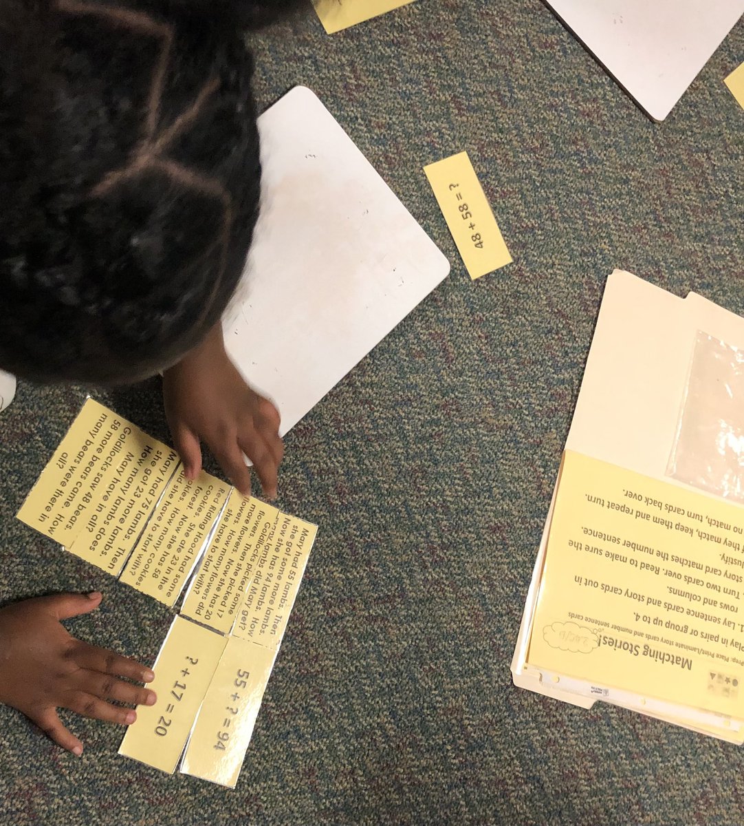 Surbina15's tweet photo. First, matching a story to a number sentence. #changeunknown #startunknown #resultunknown. Finally, solving each number sentence. @KleinISDMath @mistergee21 @LhopeClass @kloneal2 https://t.co/gIQqrrJFPf