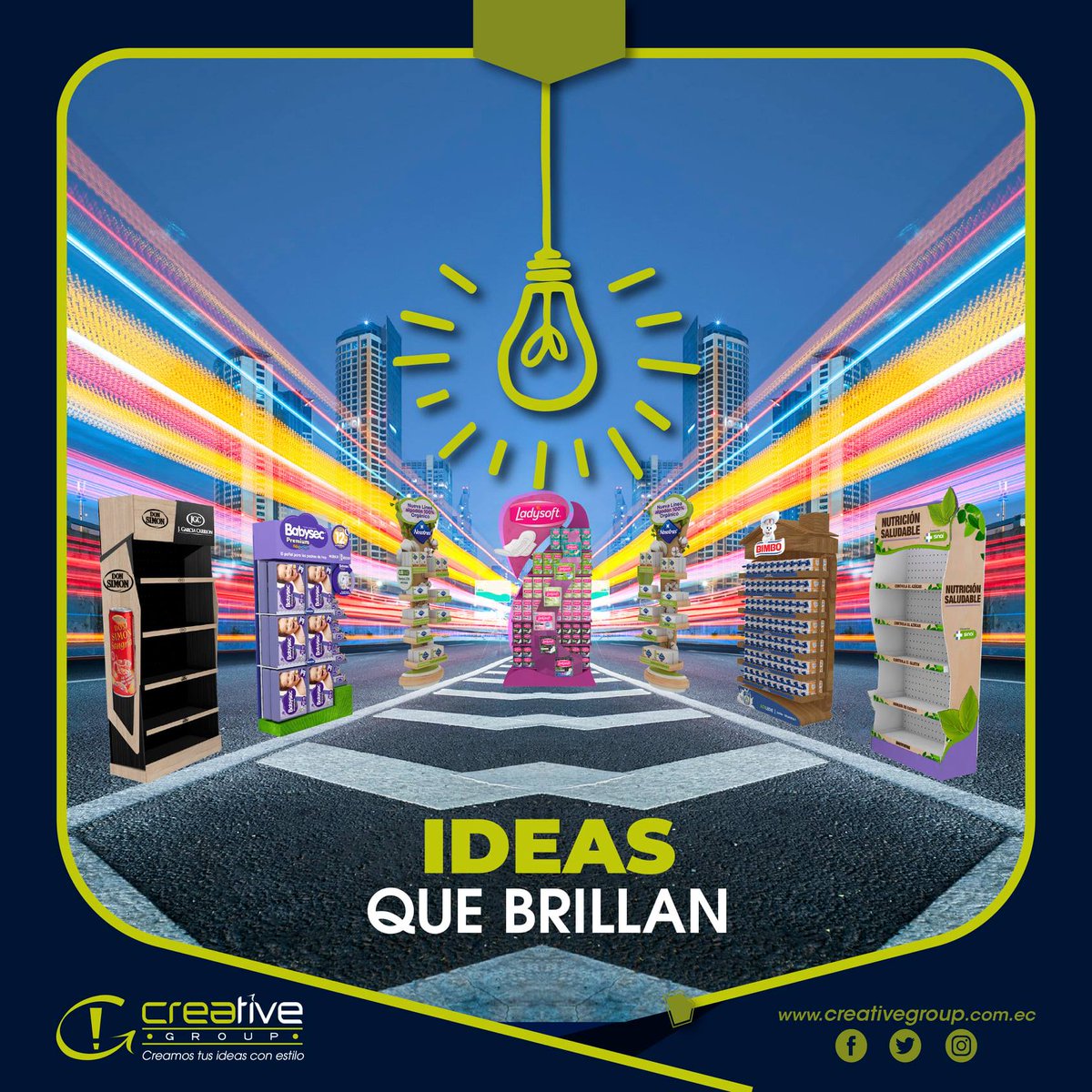 CreativegroupEC's tweet photo. IDEAS QUE BRILLAN 💡
.
Nuestro equipo multidisciplinar gestionará la imagen de tu marca en 360º: Diseño de marca, identidad, 3D, merchandising, en todos los formatos y soportes que necesite tu compañía.
🎯 CREATIVIDAD
🎯 ESTRATEGIA Y MARKETING
🎯 CAPACIDAD DE RESPUESTA https://t.co/0KsW4IvnuH