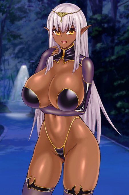 #エルフの日 褐色巨乳のエルフと同棲イチャラブSEXしたい! 