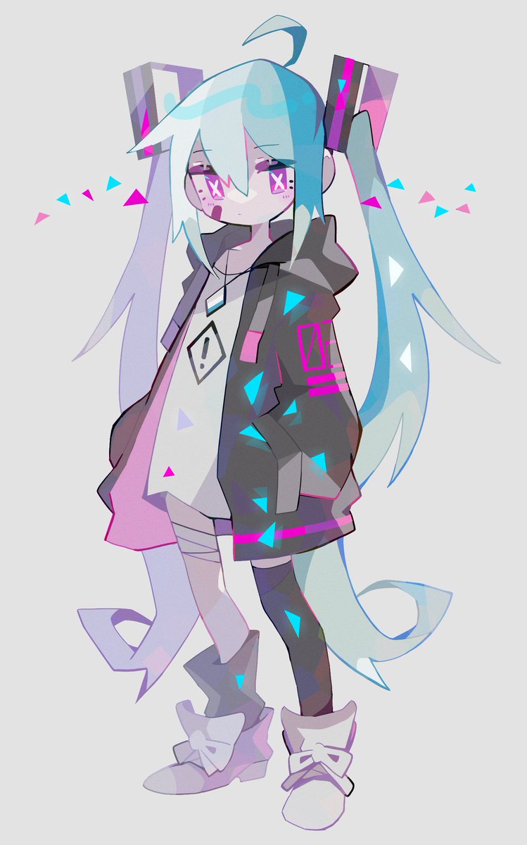 hatsune miku 1girl solo twintails long hair jacket ahoge very long hair  illustration images