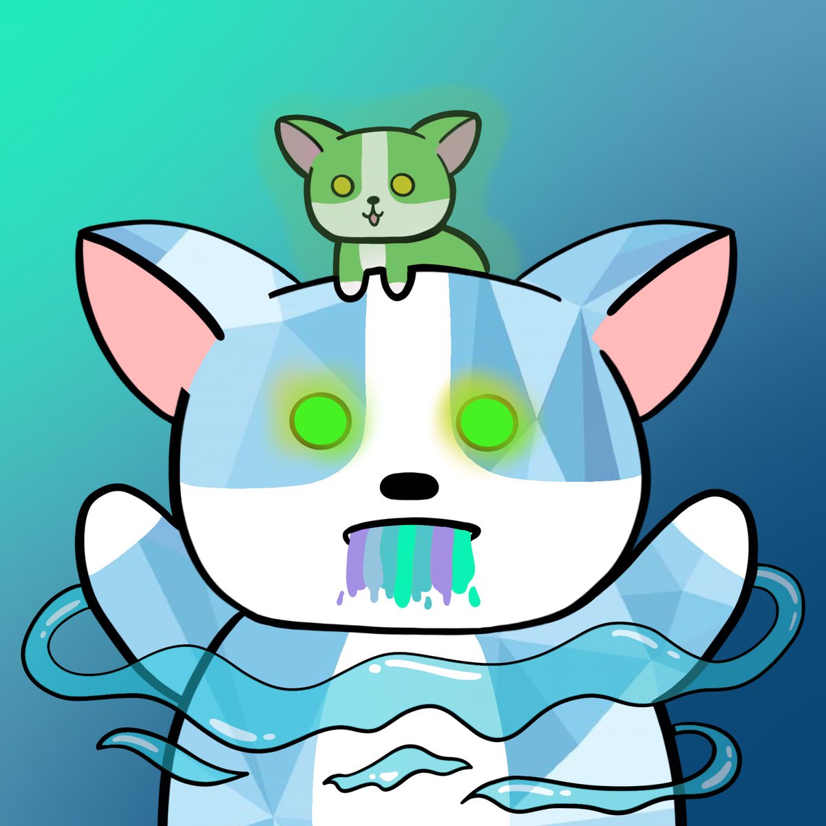 Another sneak peak for our mutant corgis! Take a look at this diamond corgi with a mutant baby. He’s even got some water bending powers 🌊