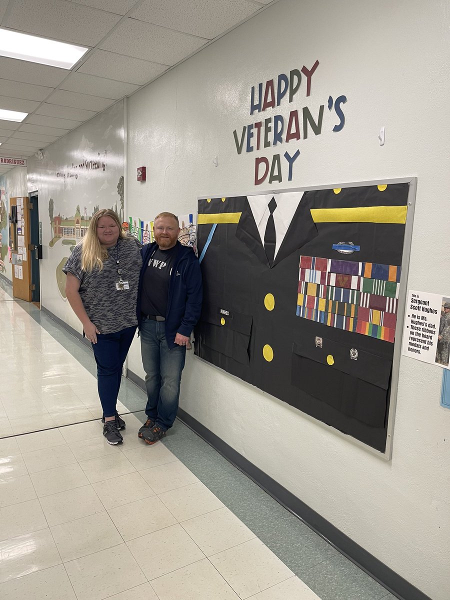 HughesHighlight's tweet photo. Veteran’s Day 2021 @RichPondElement includes Mr. Scott and Barnaby. Also that is a replica of dad’s uniform. ♥️🐾 https://t.co/vmZ9jH4Pb8