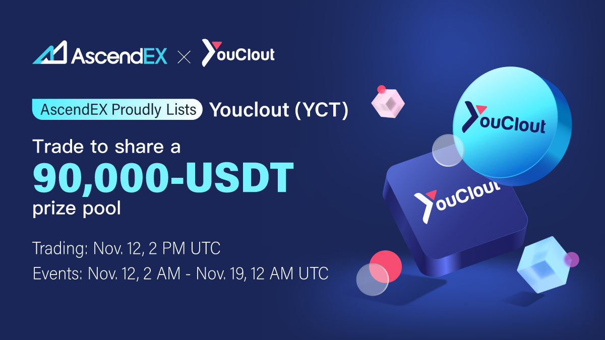 AscendEX is excited to announce the listing of <a href="/NftTik/">YouClout - NFT Tik Tok</a> under the trading pair $YCT/ $USDT. 

Join limited-time promotional events to share YCT pooled rewards worth 90,000 USDT! 

Details 👉 buff.ly/3n5ehgK