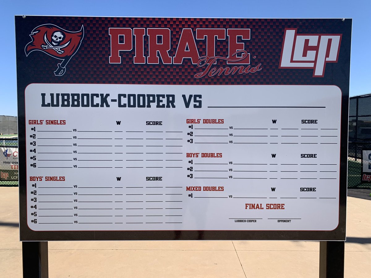 LCP_Tennis's tweet photo. We are loving the new scoreboard! 🤩 And the image on the back is the icing on the cake 🍰 👌🏼 🏴‍☠️ https://t.co/zor5t48sKb