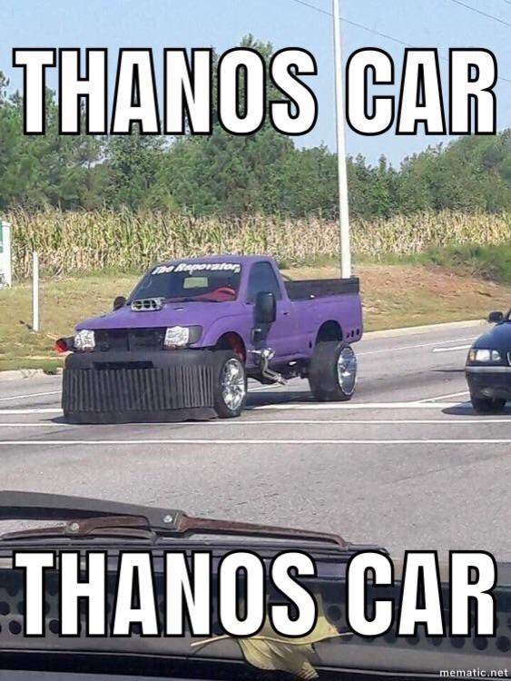 _johnwest's tweet image. Thanos car