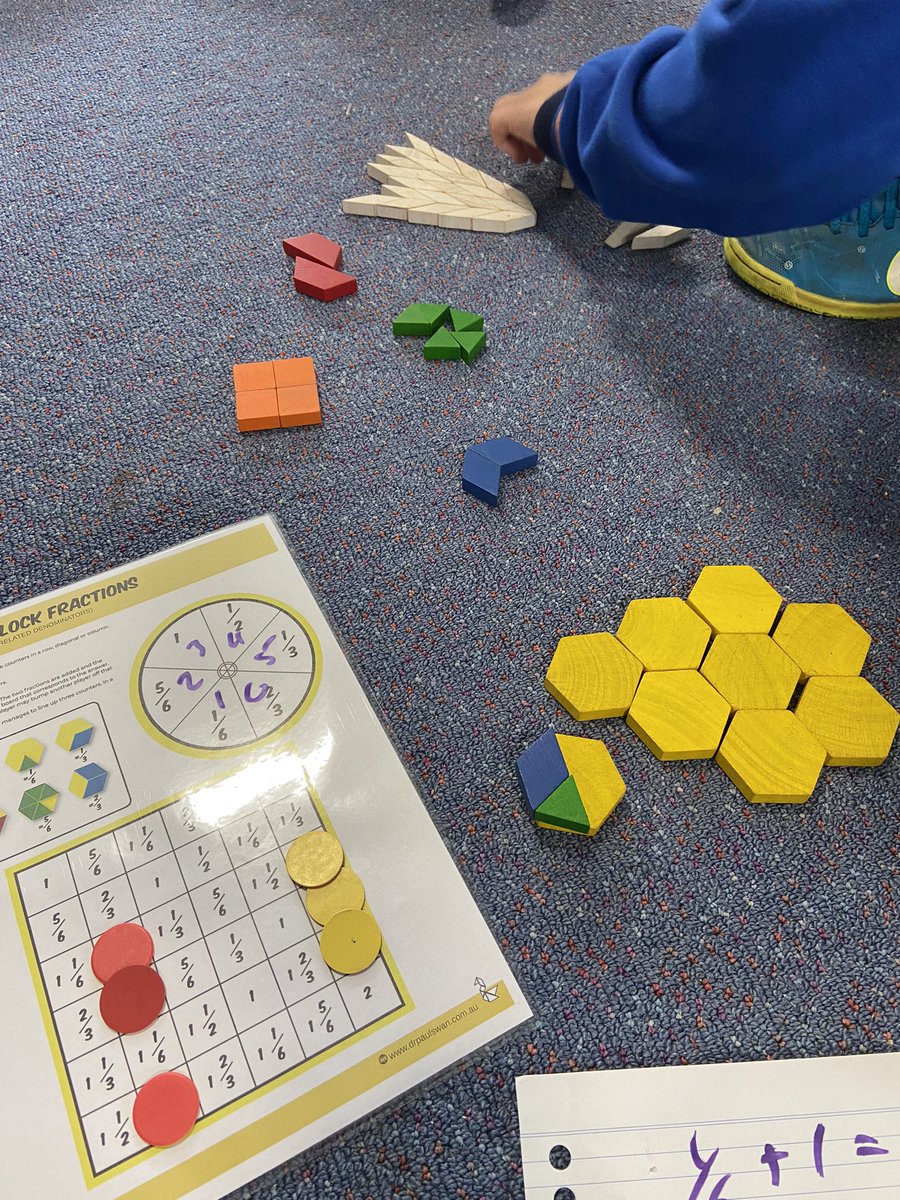 MsOfficerACPS's tweet photo. 6A working on fractions and creating patterns with Pattern Blocks @AitkenCreekPS https://t.co/4hThv7pr0h