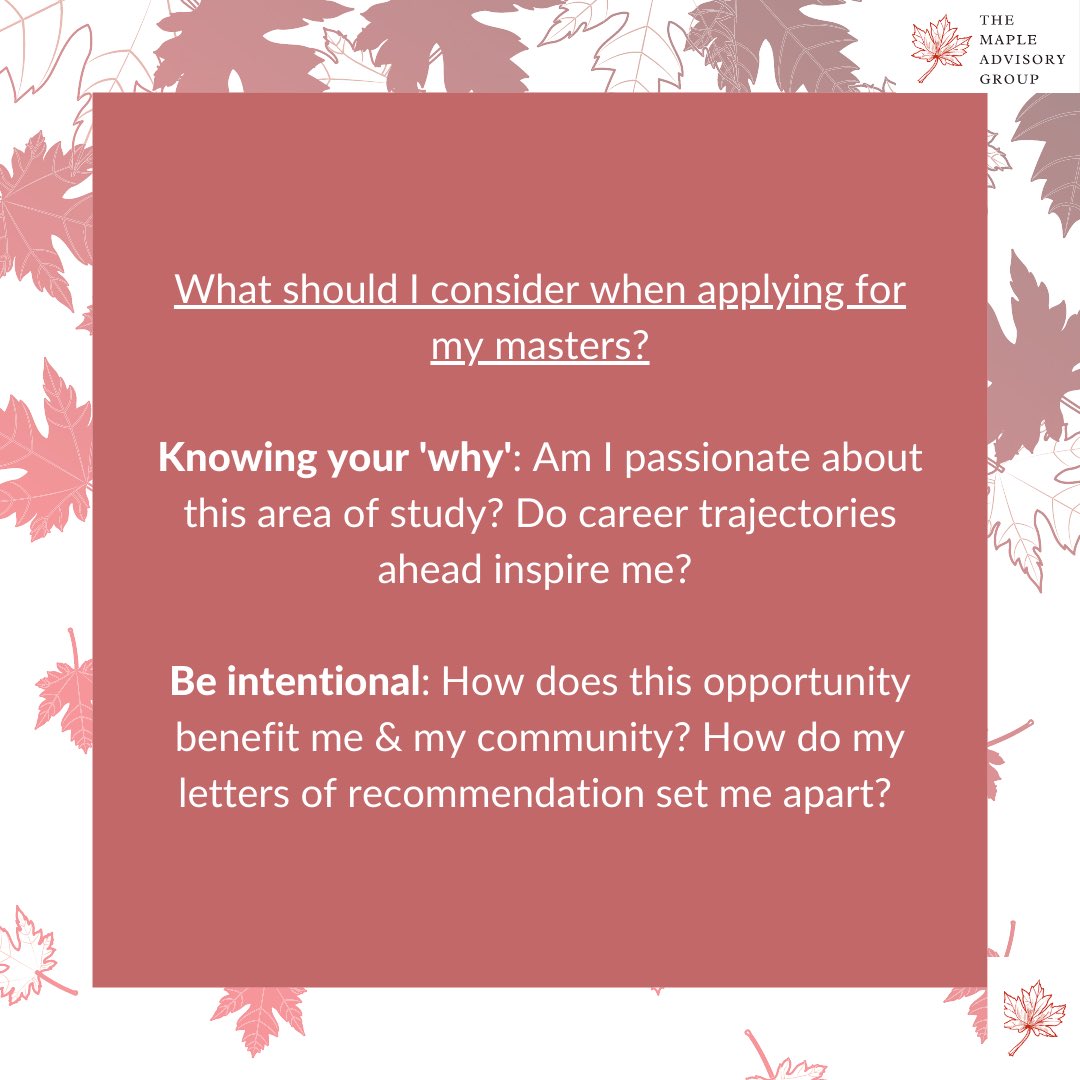 MapleAdvisory's tweet photo. Today, for our Mapling #SessionSnapshots, we’re recapping our panel discussion on applying for graduate school programs, particularly Masters in Education. Thank you to our wonderful panellists 🍁
#maplings #mapleadvisory https://t.co/goe4mBAHmw