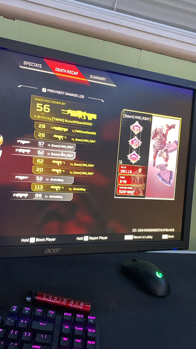 aeviin's tweet photo. You’re the one that got me into this game. And now I actually was able to go up against you. Thank you @BTYR3KT https://t.co/VZoq79sgkI