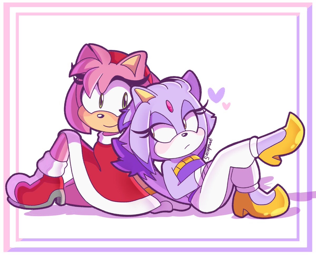 chillin #sonic #SonicTheHedgehog #sonicart #sonicfanart #sonicartist #sonicfanartist #amyrose #amysonic #amythehedgehog #blazethecat #sonicblaze #blazeamy #blazexamy