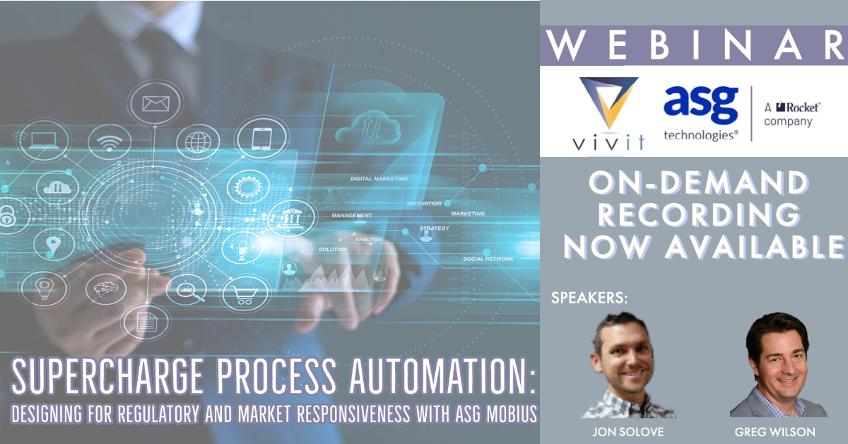 On-Demand available, <a href="/VivitWorldwide/">Vivit Worldwide</a> <a href="/ASGTec/">ASG Technologies</a>
webinar learn about a “governance-first” approach 2 content-rich process automation, enabling leaders &amp; their teams 2 effectively balance the need 2 automate w/mitigating compliance &amp; privacy risks w/ASG Mobius bit.ly/3BvG1Q1