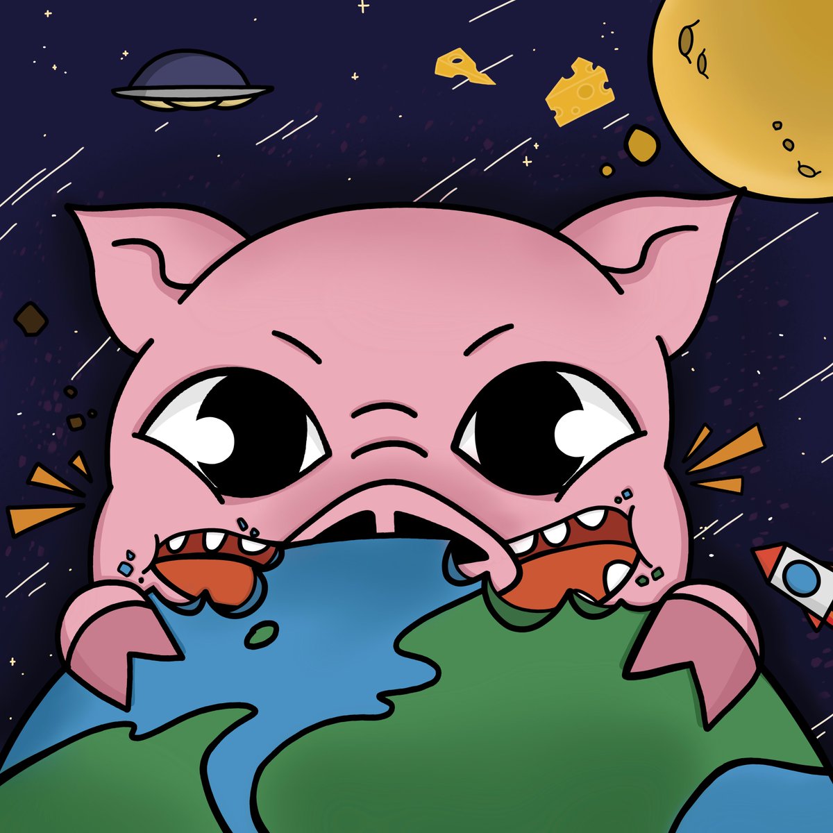 Greedy_Pigs_0's tweet photo. I ended up eating the earth!
How far will this pig's greed go?
I should think about which planet to eat next!

#nft #nftart #opensea #openseanft #openseason #art #artist #artwork #nftcollector #illustration https://t.co/wPi1NtDnd4
