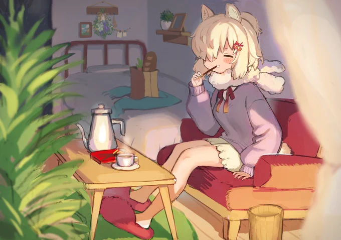 おやつタイム(◍′◡‵◍)スリちゃん 