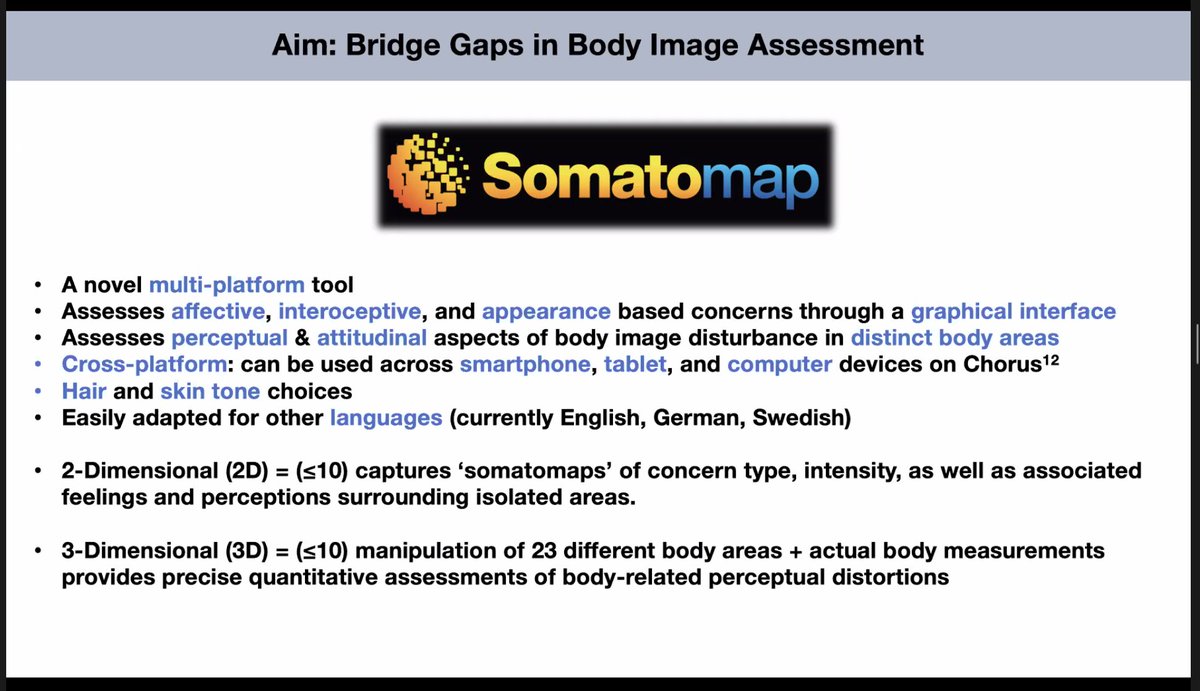 fairysatellite's tweet photo. Fascinating to hear @CRalphNearman on
developing & utilizing #Somatomap with individuals w AN. Greater discrepancy associated w greater ED severity in AN. Would love to see this adapted for transgender & non-binary groups to include gender dysmorphia & euphoria
@BiRDEvents_ https://t.co/5J4Dl0lqHO