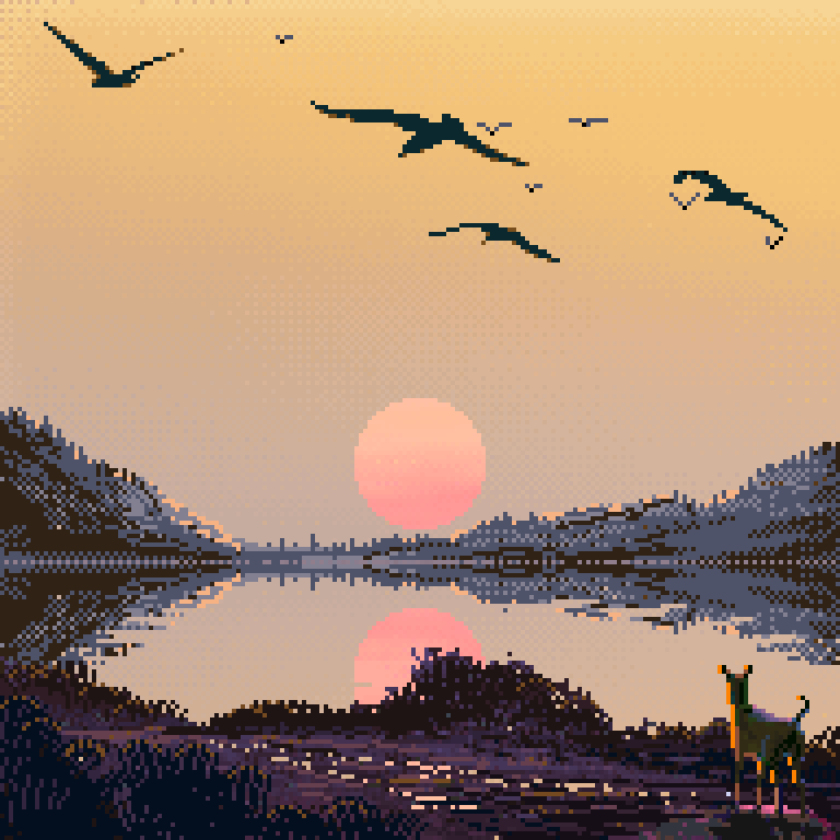 SolDadSci's tweet photo. I just discovered @solsunsets like 10 minutes ago and I know literally nothing about except they gave me these for barely over 1 SOL. Maybe my favorite pixel art of all time? They have a site that will generate a 3:1 banner version of your NFT for free, too. https://t.co/nukmeSZ5GB