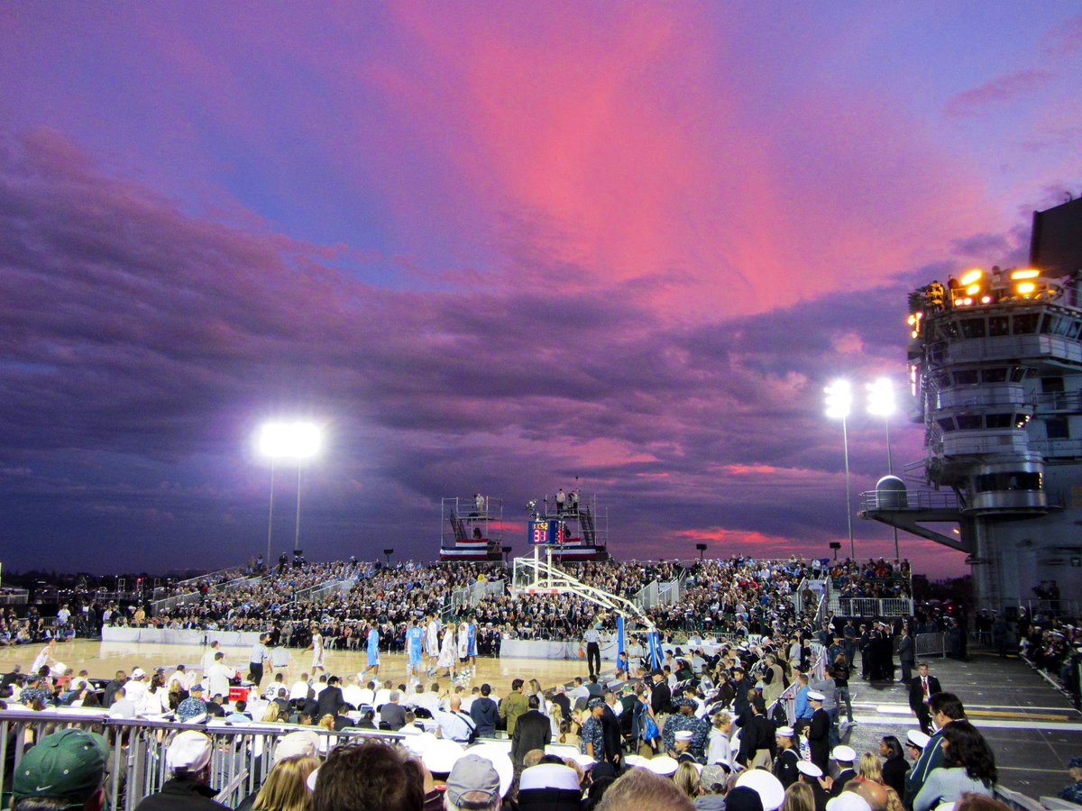 FinanceKamal's tweet photo. The 11/11/11 Carrier Classic, 10 years ago today, the first aircraft carrier game.  Amazing venue on the USS Carl Vinson, and the rain held just long enough to complete the game.  #GoGreen #Spartans #SanDiego @MSU_Basketball @UNC_Basketball https://t.co/X9IJNRVZPd