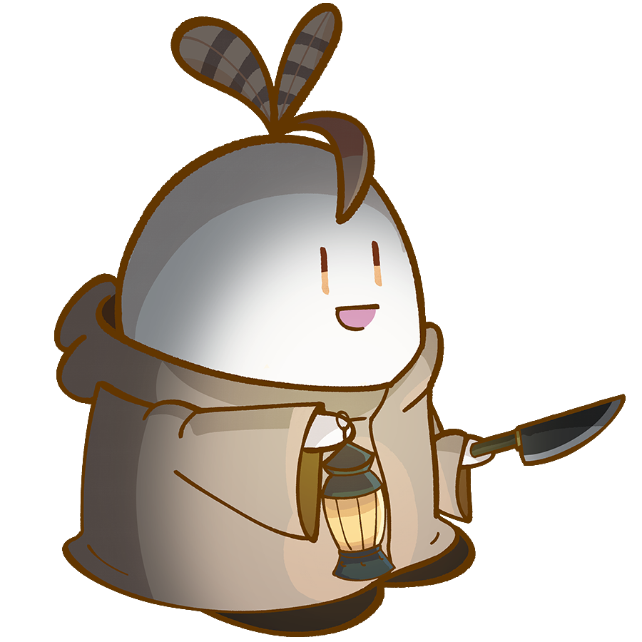 nanashi mumei knife lantern holding white background | | solo simple background  illustration images