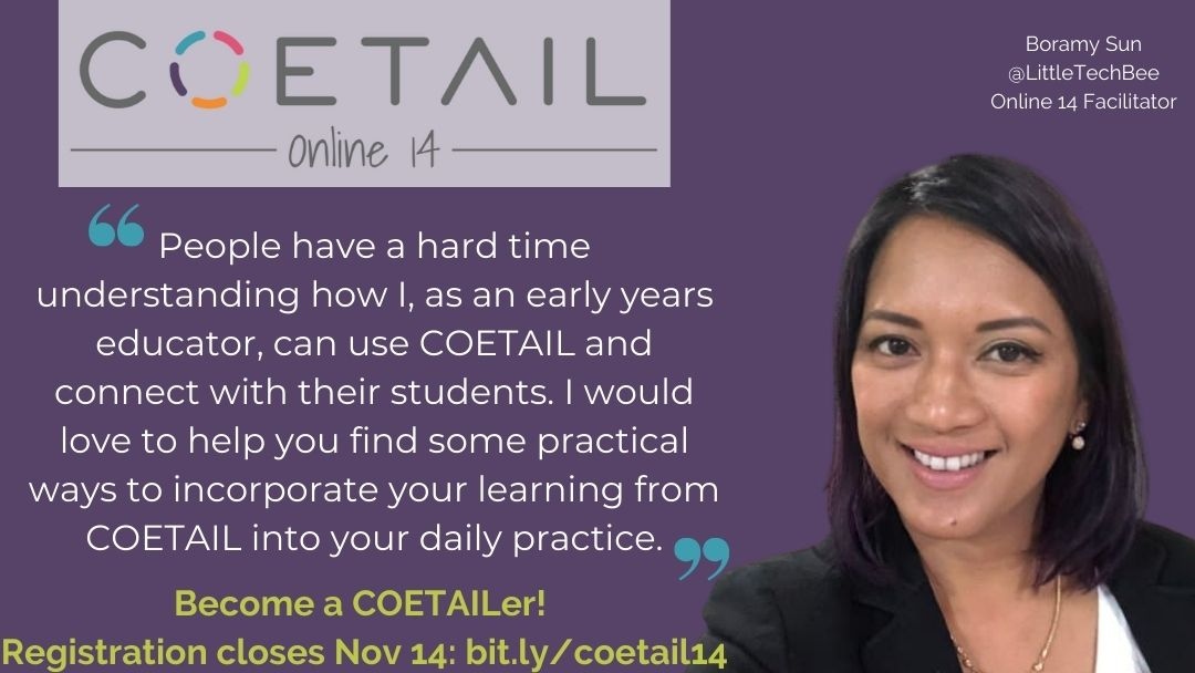 COETAIL's tweet photo. Are you an early years educator? @LittleTechBee can help you make your #COETAIL learning journey meaningful!

Learn more: https://t.co/OOT4zyuACE

#edchat #edtech #profdev #asiaed #africaed #edchatmena #pypchat #edchateu #edchatie #techcoach #edutwitter #IntEarlyEd https://t.co/xc4veqVd8k