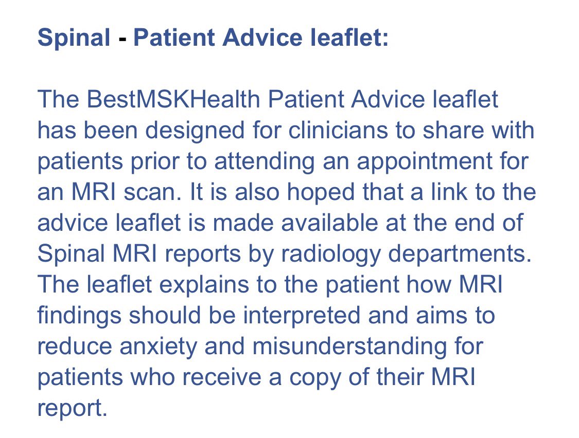 <a href="/pcrsociety/">PCRMM Society</a> <a href="/NBP_CN/">NSN</a> 
NHS England just launched MRI advice to be given to all patients referred for MRI #bestMSKhealth