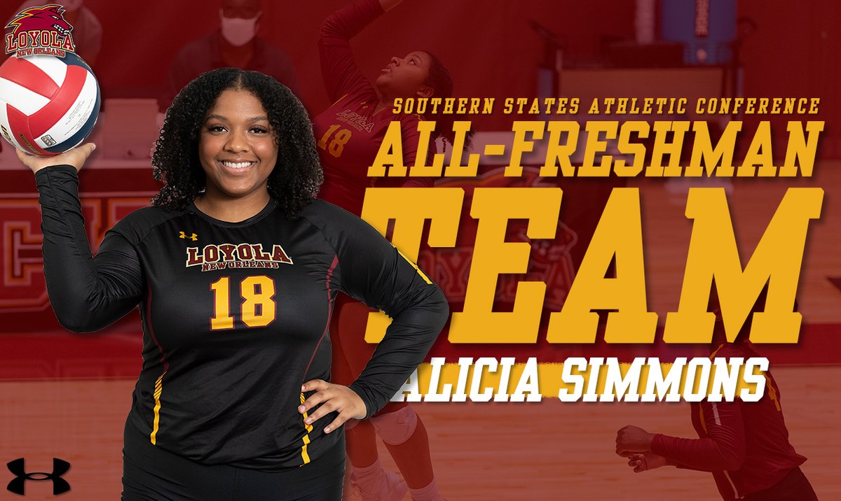 Last but not least, joining Moreau and Boswell on the All-Freshman Team is Alicia Simmons! 

#GeauxPack
- loyolawolfpack.com/article/3020.p…