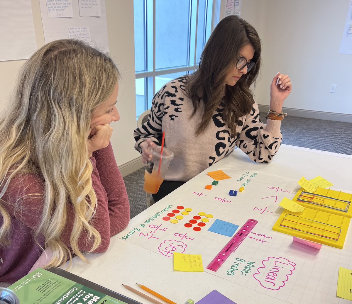 StidhamPam's tweet photo. KCS teachers enjoying fraction models!  Yes, it’s fun!  #DMI #KCS #LovetheMath https://t.co/RElqYfxzI2