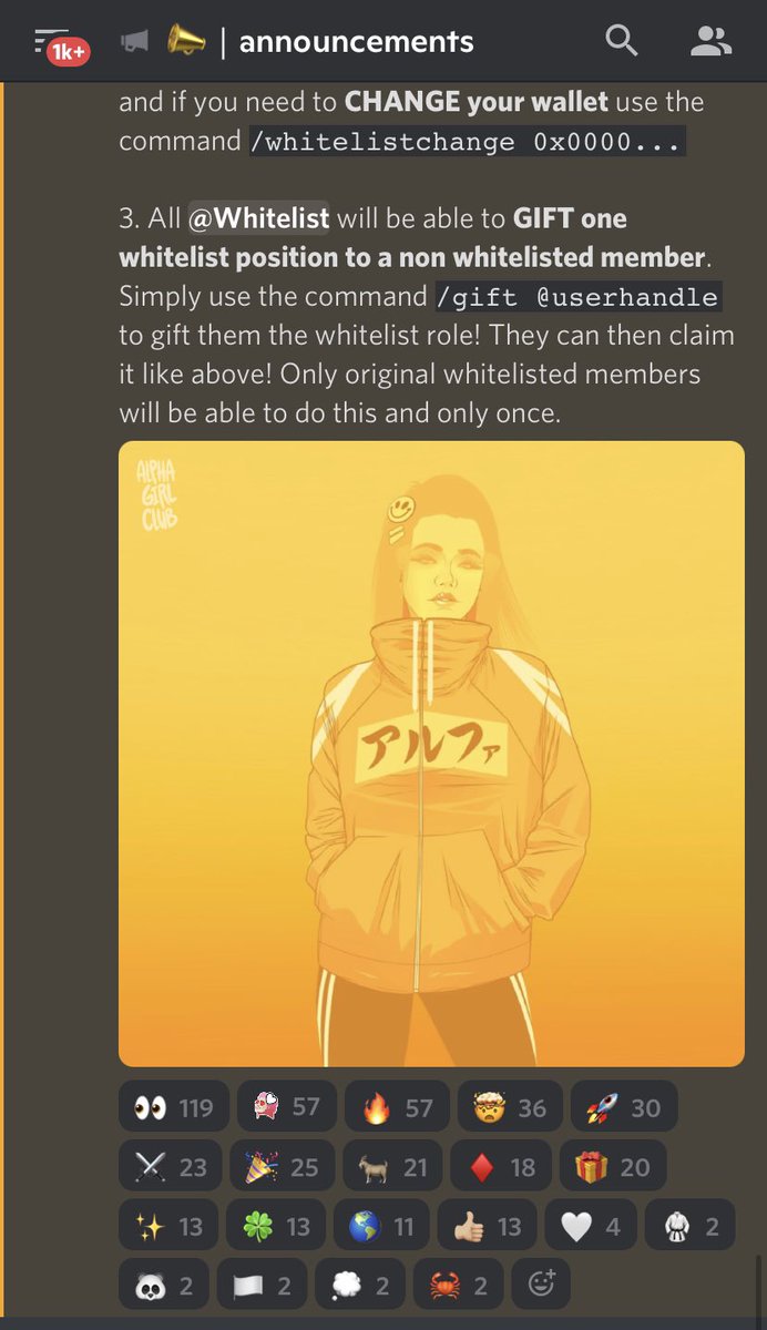 marsihala's tweet photo. Yooo @alphagirlclub just gave their WL members the ability to WL one member in the discord!!
How crazy is that!? Super innovative! That’s how we alphas do it! Check is out!!
https://t.co/Nxr0WnhWV1
#WeAreAlpha #AlphaGiving #アルファ #AGC https://t.co/YxddbsJ775