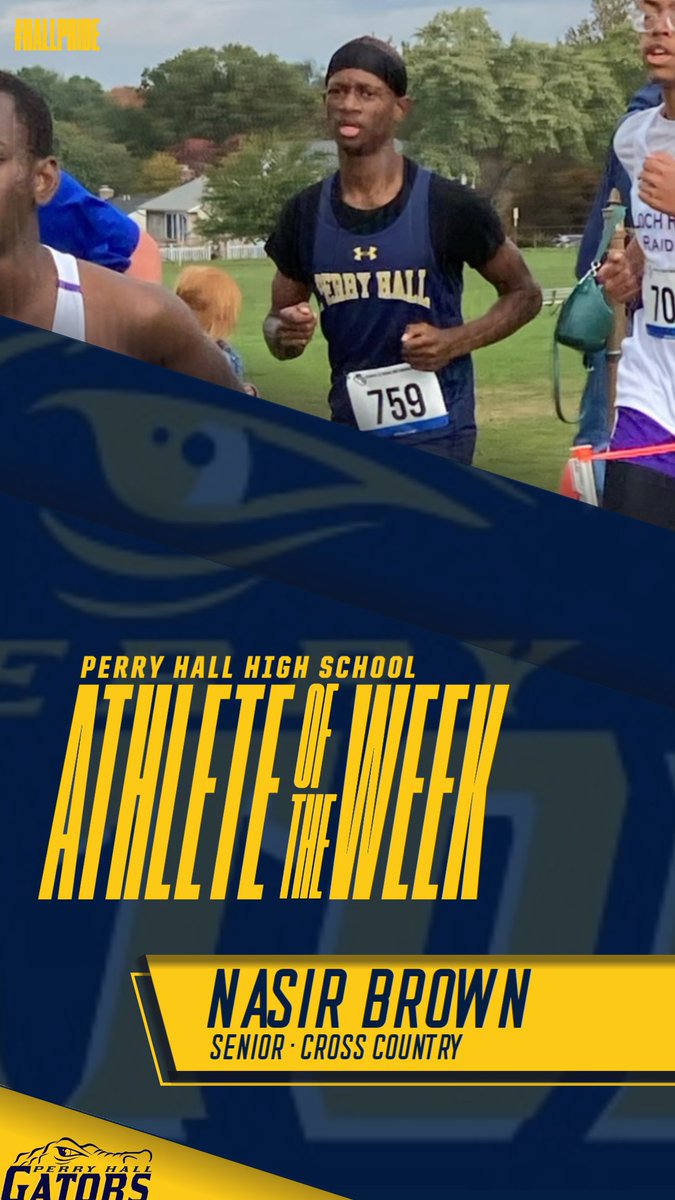 CoachAdelman's tweet photo. Congratulations to one of our two athletes of the week from October 29th, Nasir Brown!  Nasir ran his personal best time of 21:10.8 at Counties after volunteering to work the chains at the football game the night before!  @Hall_Pride  #hallpride https://t.co/5KWkVW6Zn9