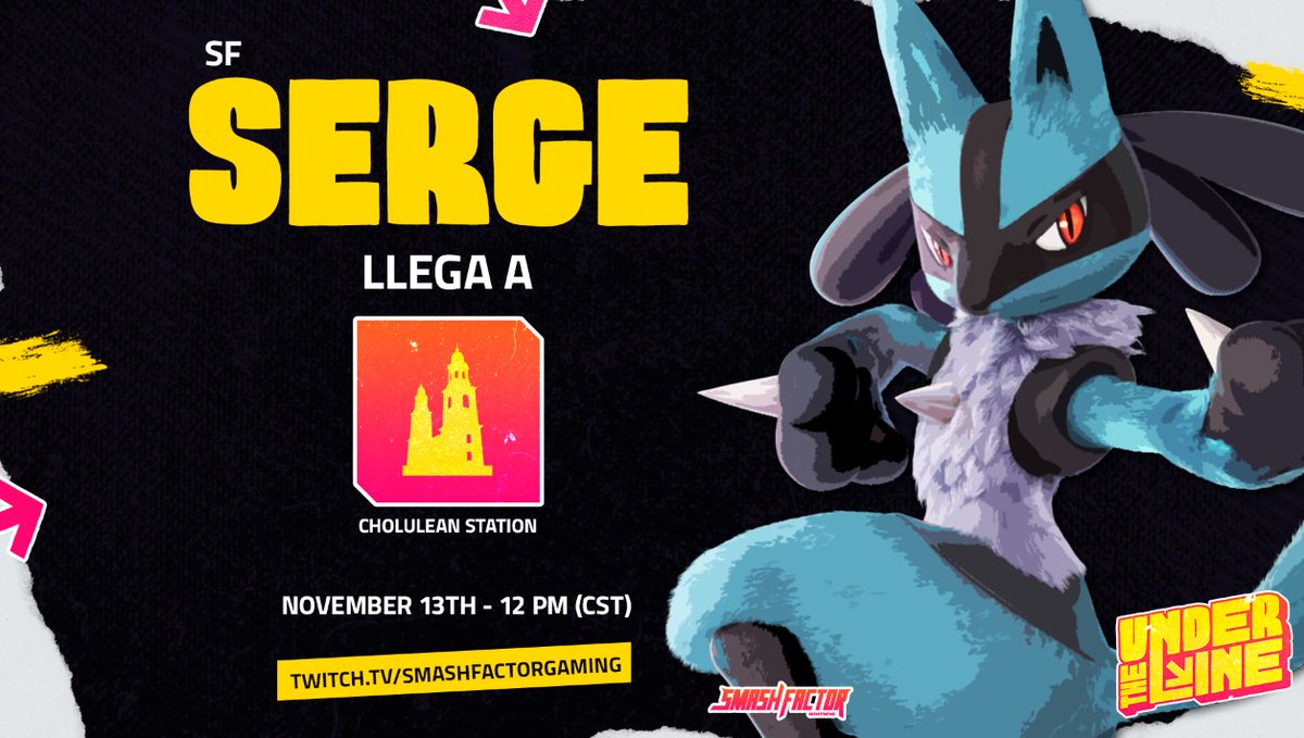 El maestro de maestros regresa este Sábado a Cholula para ser participe en Under the Line.

¡Serge regresa al offline!

No te pierdas este gran torneo este Sábado 13 de Noviembre a partir de las 12 PM (CST) por: twitch.tv/smashfactorgam…