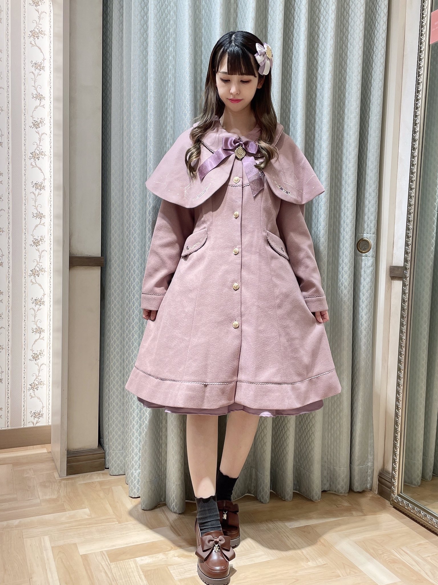 【Amavel】Winter Triangle Asterismケープ付コート Amavel】Winter Triangle Asterismケープ付コート