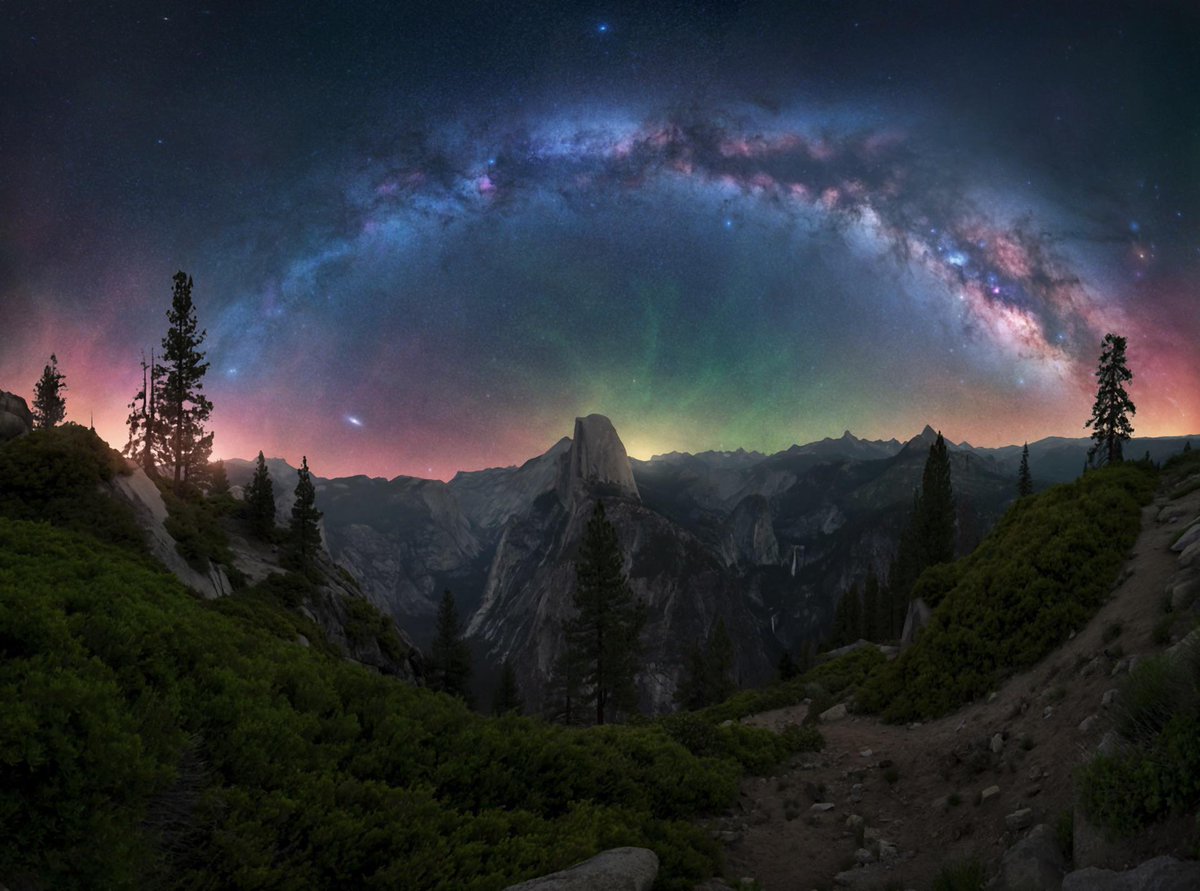 redditSpaceView's tweet image. The Milky Way Over Yosemite