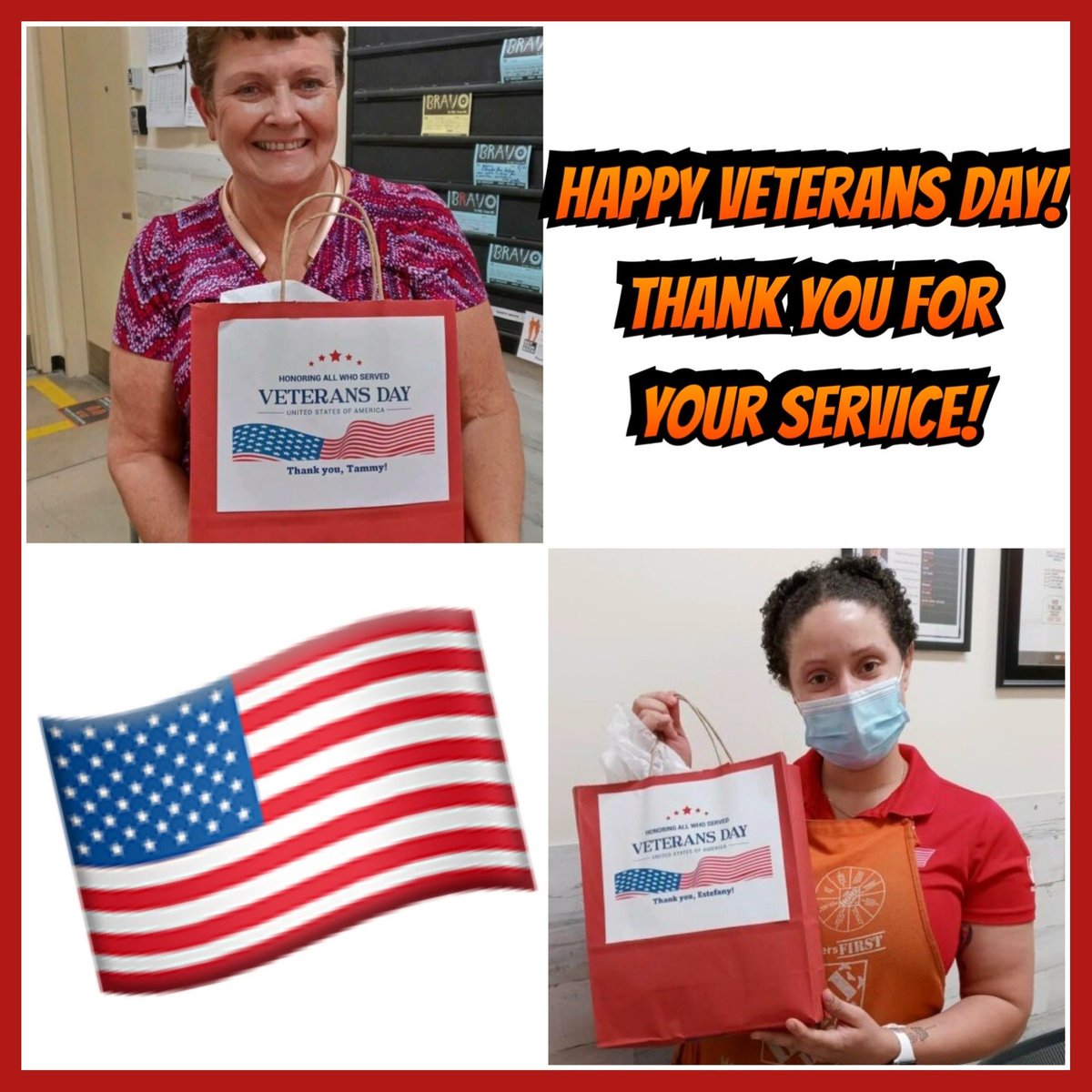 🇺🇸🧡Today, and every day, we honor the sacrifice of veterans and their families, including our associates!! To those Home Depot associates who have worn a uniform- We thank you for your service and everyone that has served!🧡🇺🇸 #VeteransDay2021 #LivingOurValues