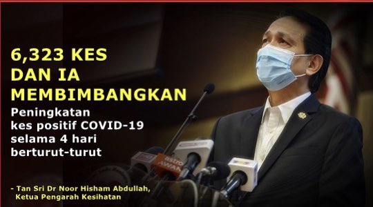 DGHisham's tweet photo. Dimaklumkan kadar kebolehjangkitan (Ro/Rt) telah meningkat kembali kpd 1.0. Ini bermakna kes harian semakin mendatar &amp; kebimbangan kita adalah jika ia kembali meningkat. Orang ramai digesa patuh kpd SOPs &amp; kpd kumpulan rentan dapatkan segera dos pengalak bila janji temu diberi. https://t.co/YnTLoybLca
