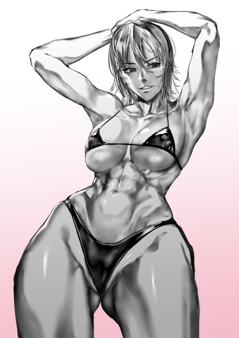 練習に水着の姉さんを描きました! 