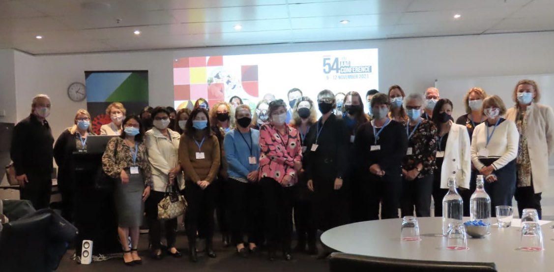 gerontologyau's tweet image. The #AAGConf21 state hubs in action today. We are getting together in-person in each State to brainstorm, present our work, and find collaborations. Here’s our Adelaide, Sydney, &amp;amp; Melbourne hubs. Guess which one is Melbs? #MasksOn