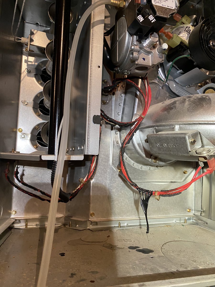 So today I was taking gas pressures. One of the hoses fell off making gas leak out with open flames and a ball of fire came at me and then her furnace caught on fire and melted all her wires… how was your day?! 😂🤦‍♀️